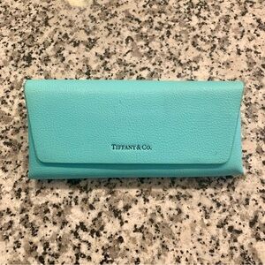Tiffany & Co. Authentic Blue Leather Eyewear Glasses Sunglasses Case
